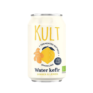 KULT, BIO Water Kefir Ginger & Lemon/ Βιολογικό Νερό Κεφίρ Τζίντζερ & Λεμόνι, 330ml