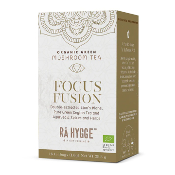 RA Hygge, BIO Focus Fusion, Green Tea with Lion's Mane/ Βιολογικό Πράσινο Τσάι με Lion's Mane, 16 Σακουλάκια