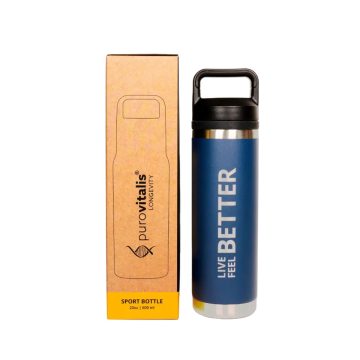 Purovitalis, Sport Bottle in Blue, BPA Free/ Αθλητικό Μπουκάλι σε Μπλε Χρώμα, Χωρίς BPA, 600ml