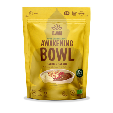 Iswari, BIO Awakening Bowl, Carob & Banana, Gluten Free, 360g / Στιγμιαίο πρωϊνό με Φαγόπυρο, Χαρούπι & Μπανάνα, 360γρ.