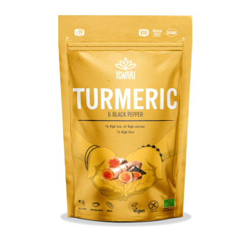 Iswari, BIO Turmeric & Black Pepper Powder, Gluten Free, 150g / Κουρκουμάς & Μαύρο Πιπέρι σε σκόνη, 150γρ.