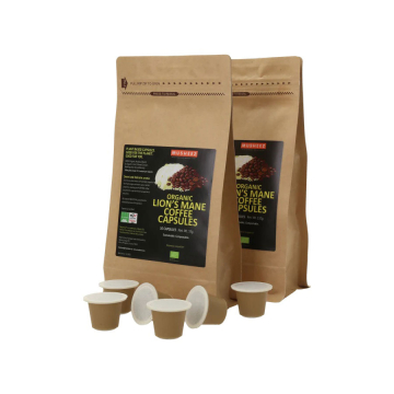 Musheez, BIO, Lion’s Mane Dual Extract 15:1, 250mg, Nespresso Compatible Coffee,10 Compostable Pods