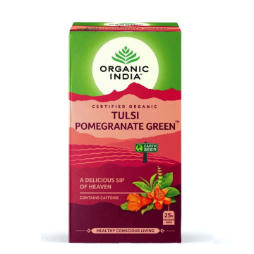 Organic India, BIO Tulsi Pomegranate Green Tea, 25 Infusion Bags / Πράσινο Τσάι Ρόδι με Τούλσι, Με Καφεΐνη, 25 φακελάκια