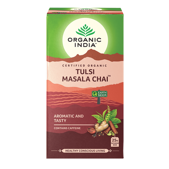 Organic India | Tulsi Masala Chai Tea | 25 Infusion Bags | Herbalista